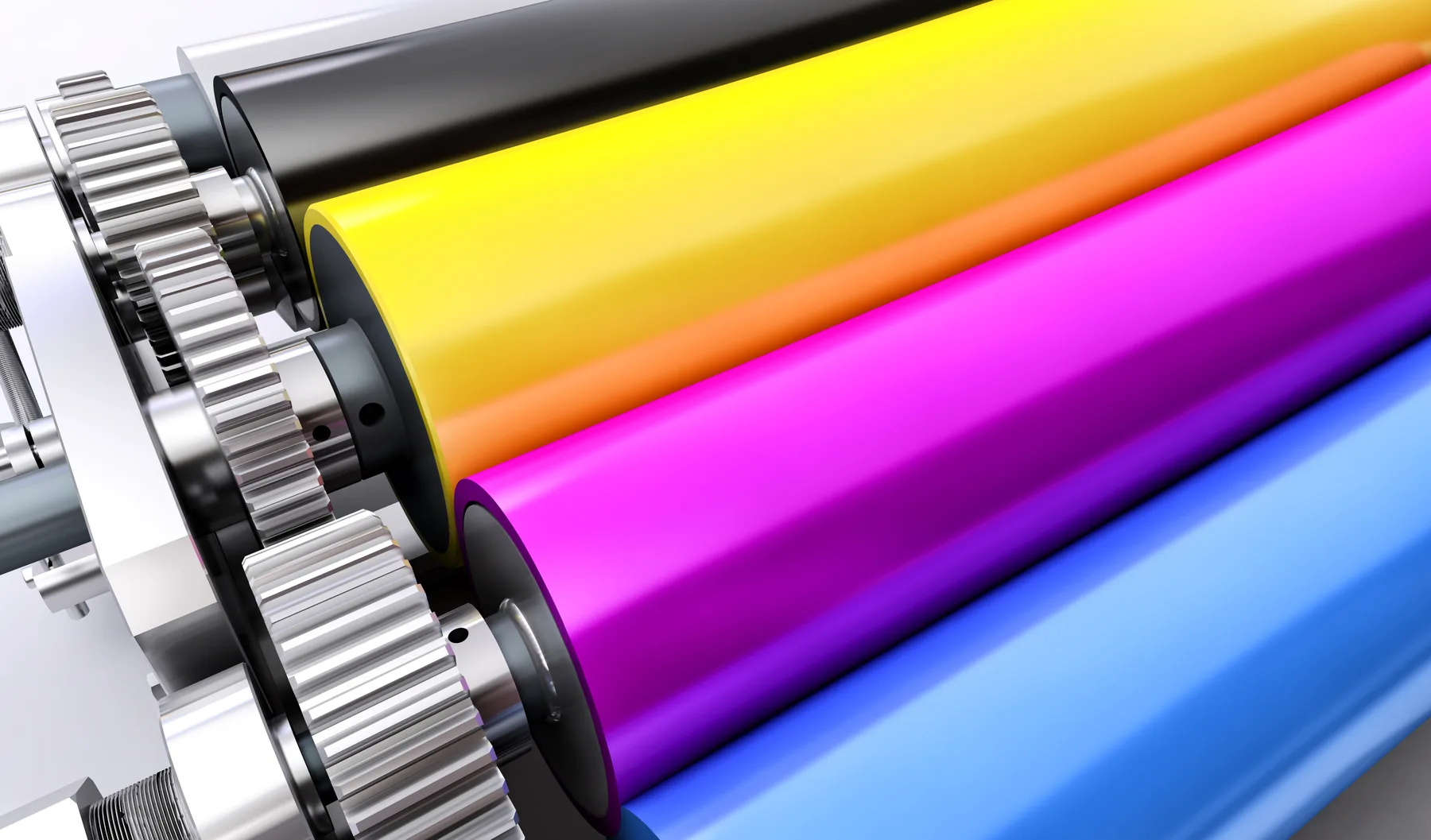 Colourful label rolls in production